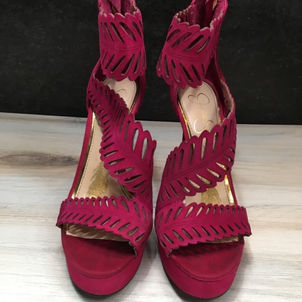 Jessica Simpson High Heels Kid Suede Fuschia